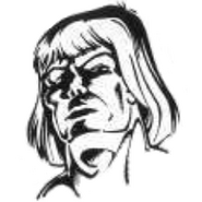 Williams's portrait from the ZX Spectrum manual of Double Dragon.