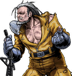 Defeated pose.