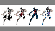 Concept art. The middle two appear in-game.