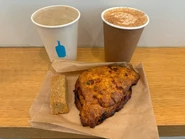 Lemon Yuzu Fizz, Samra Latte, Blondie, Sun-Dried Tomato Scone