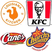 Chains: Popeyes / KFC / Raising Cane's / Church's