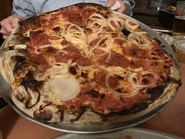 Pepperoni + White Onion Pizza (well done)