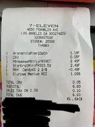 Mike Mitchell's 7-Eleven receipt