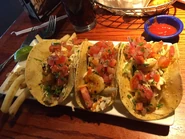 Southwest-Style Grilled Shrimp Tacos with French Fries
