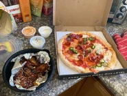 Ranch Dippers, UD's Sweet & Spicy Woodfired Wings, Double Pepperoni Specialty Pizza (with Jalapenos)