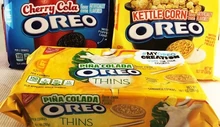 Cherry Cola Oreo, Kettle Corn Oreo, and Piña Colada Oreo Thins
