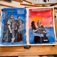 Annabella's paintings from backstage