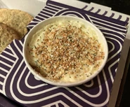 Cream Cheese Icing with Everything Bagel Toppings