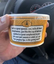 The Spoonman's Mac & Cheese telling him he's a 'great spooner'.