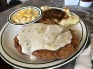Country Fried Steak, Creamed Corn, Mashed Potatoes and Gravy