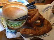 Big Wave Burger w/ Cheese and Onion Rings