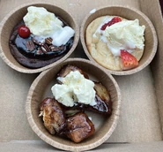 Hot Fudge Brownie Pizookie, Strawberry Shortcake Pizookie, Monkey Bread Pizookie