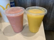 Strawberry Banana Smoothie and Pineapple Mango Smoothie