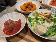 Meatballs, Wings, Caesar Salad