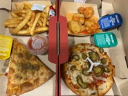 My Hut Box (Pepperoni Lover's Melt, Fries), My Hut Box (Jalapeno/Onion Pizza, Wings)