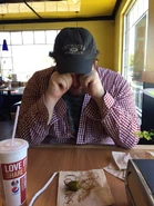 Mitch after eating a pickled jalapeno