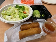 Mixed Vegetable Bowl, Avocado, Spring Rolls