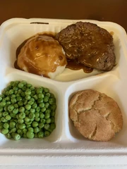 Turkey Meatloaf and Mashed Potatoes & Gravy (Apple Crisp for dessert)