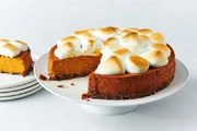 Sweet potato pie with marshmallow topping