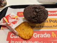 Hash Brown, Chocolate Brownie Muffin