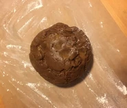 Gingerbread Cookies Process #4: "And here’s the dough after it had chilled in the fridge for 2 hours, ready to be rolled out and cut into individual cookies for baking"