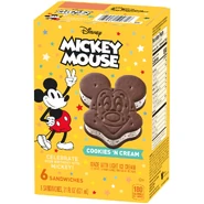 Mickey Mouse Cookie 'N Cream Sandwiches Made with Light Ice Cream