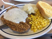 Country Fried Steak with Mashed Potatoes and Corn