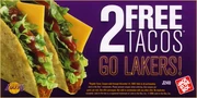 Lakers "2 Free Tacos" coupon