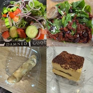 Greek Salad, Tossed Salad, Italian Cannoli, Italian Tiramisu