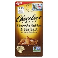 Wegmans Chocolove Almonds, Toffee & Sea Salt in Dark Chocolate Bar