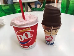 Strawberry Cheesecake Blizzard and  Chocolate Dipped Cone