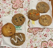 Raspberry Cheesecake Cookie, Carrot Cake Cookie, Oatmeal Raisin Cookie, Reese's Pieces Cookie, Chocolate Chip Cookie, White Chocolate Chip Macadamia Cookie