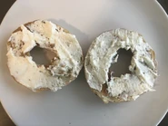 Onion Bagel with Whipped Cream Cheese