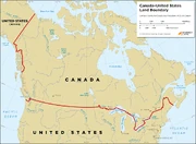 USA and Canada Border