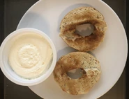 Onion Bagel and Whipped Cream Cheese