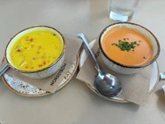 Corn Chowder and Lobster Bisque