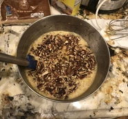 mixing the Pecan Pie Bar