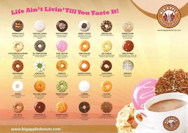 Big apple donut menu malaysia 2021