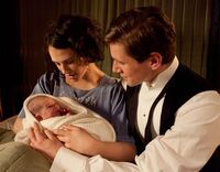 Lady Sybil, Tom Branson and their baby daughter