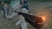 Senku prepares to shoot