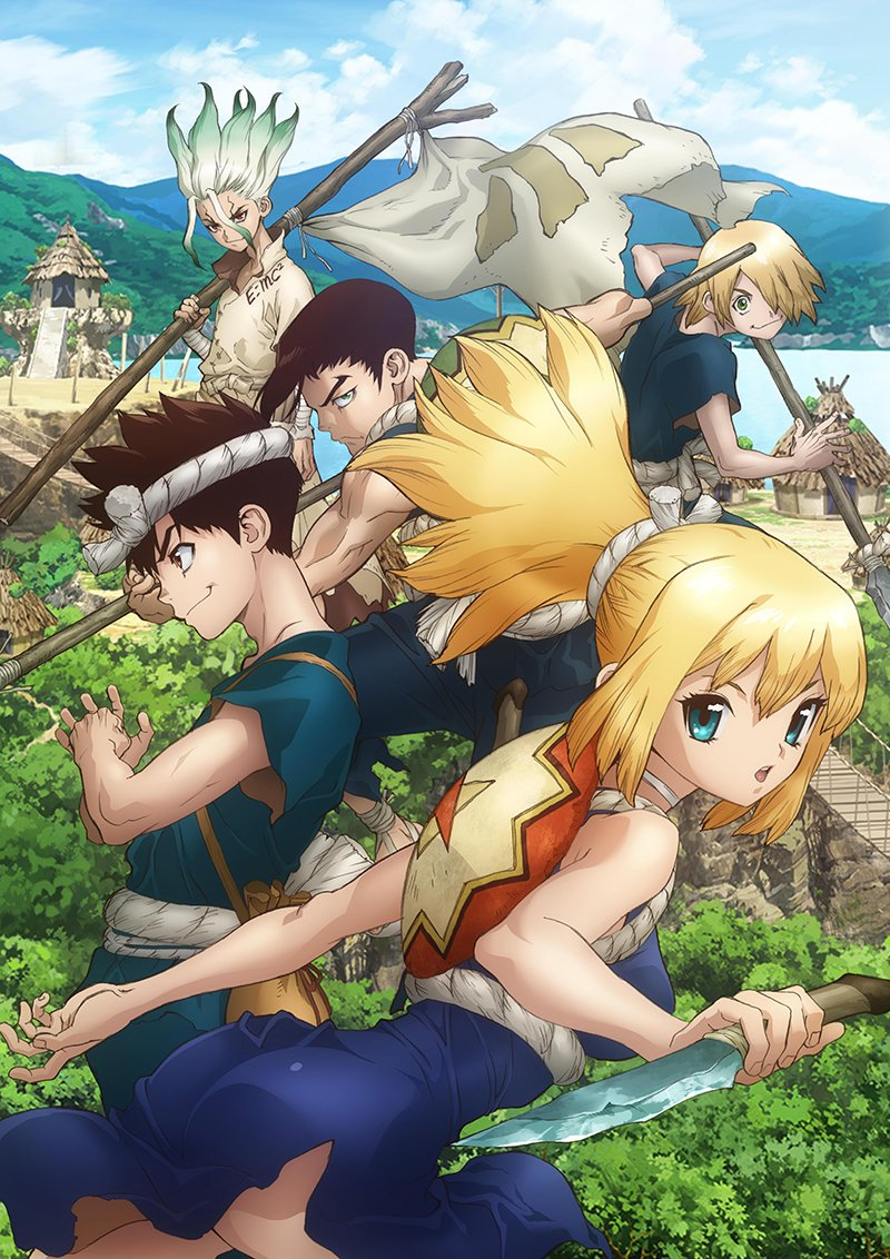 Dr. STONE TV Anime Introduces 3 New Characters to Treasure Island