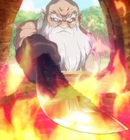 Kaseki making a katana.