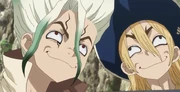 Ryusui and Senku eager to commandeer enemy tech.