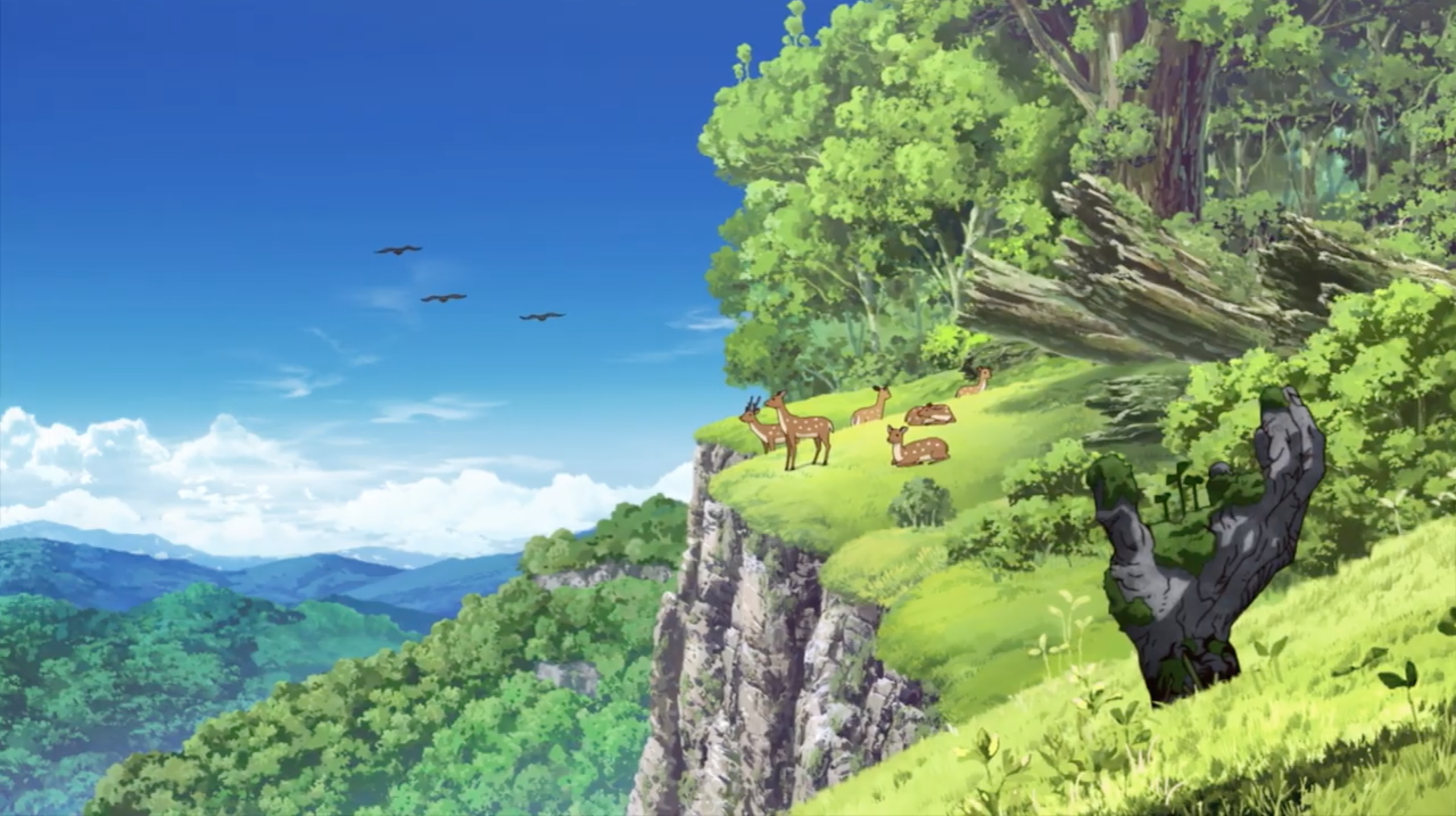 Wallpapers Art, anime, landscape, Trees, forest, stones on your