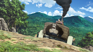 The Steam Gorilla is pushed up a hill