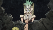 Senku holds Magma