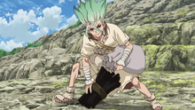 Senku gathers gunpowder ingredients