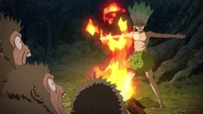 Senku sustains himself.