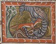 Basilisk und Wiesel, ca. 1225-1250