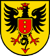 Ein Drachenadler im Wappen der Gemeinde Brig-Glis